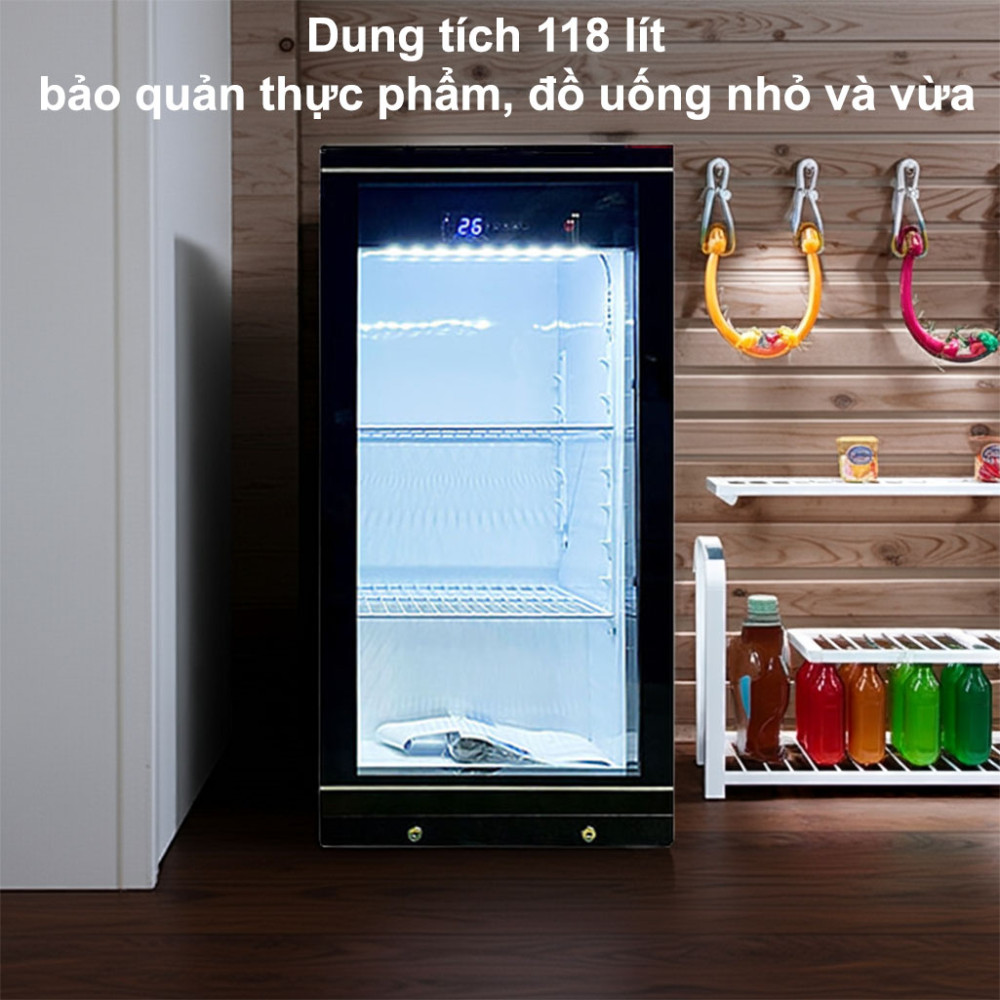 Tủ mát mini 1 cửa kính Lightcool LC-138 118L - Hàng chính hãng