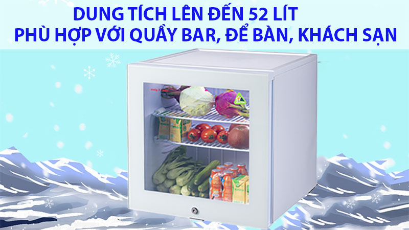 Dung tích của Tủ mát mini Sanaky VH-60KL