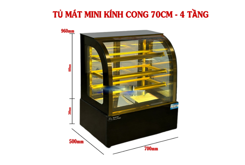 Tủ bánh kem mini Snow Village GB-100-4T - Hàng chính hãng