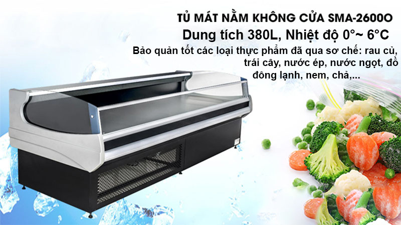 Tủ mát nằm không cửa Sanden SMA-2600O - Hàng chính hãng