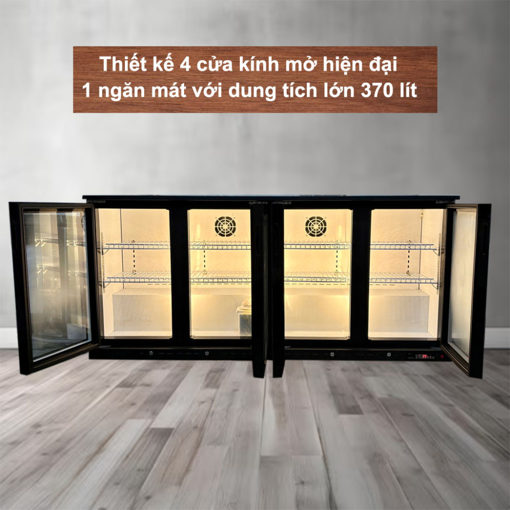 Tủ mát quầy bar cửa kính Lightcool LS-1800 370 lít - Hàng chính hãng