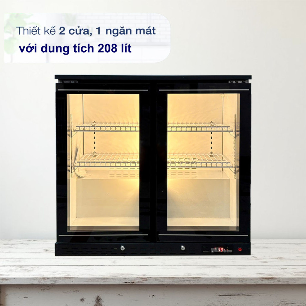 Tủ mát quầy bar cửa kính Lightcool LS-900 208L - Hàng chính hãng