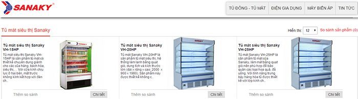 Tủ mát siêu thị Sanaky