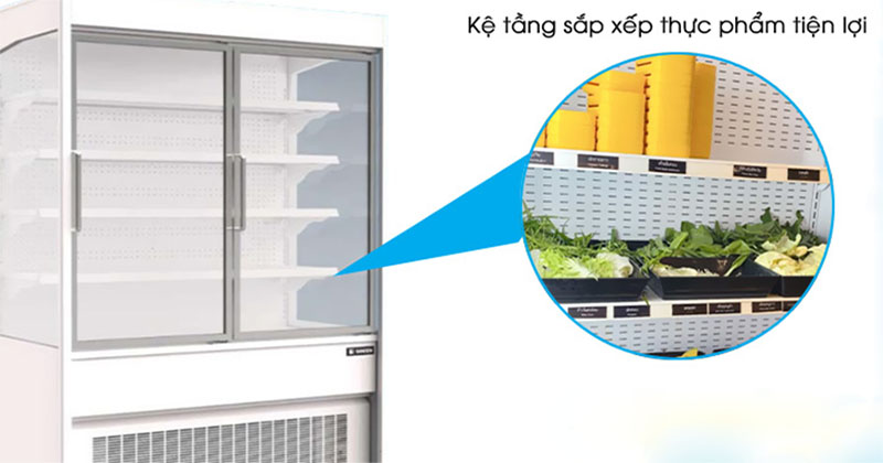 Tủ mát siêu thị cửa kính Sanden SSD-0912i - Hàng chính hãng