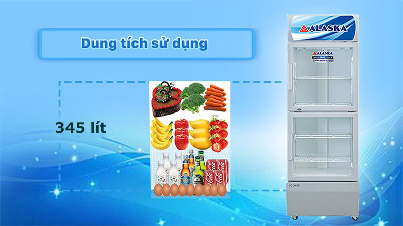 Dung tích của Tủ mát trưng bày Alaska LC-345D