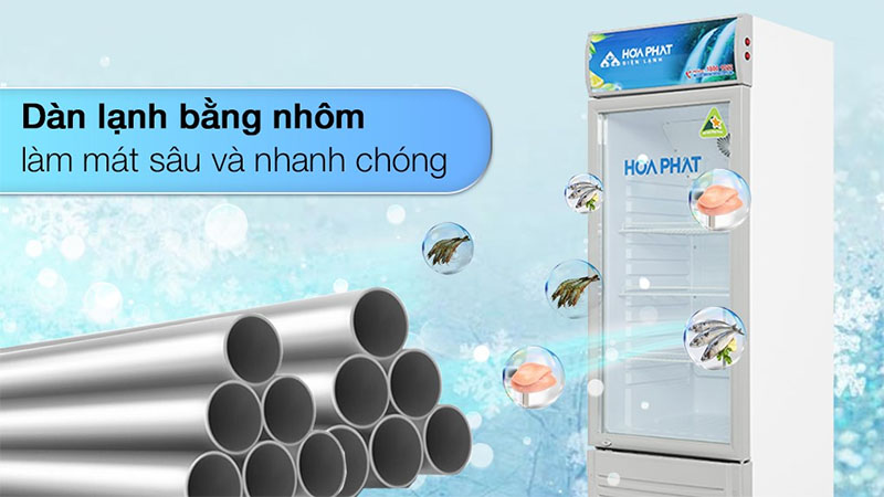 Chất liệu dàn lạnh của Tủ mát trưng bày Hòa Phát HSC-550F1R1