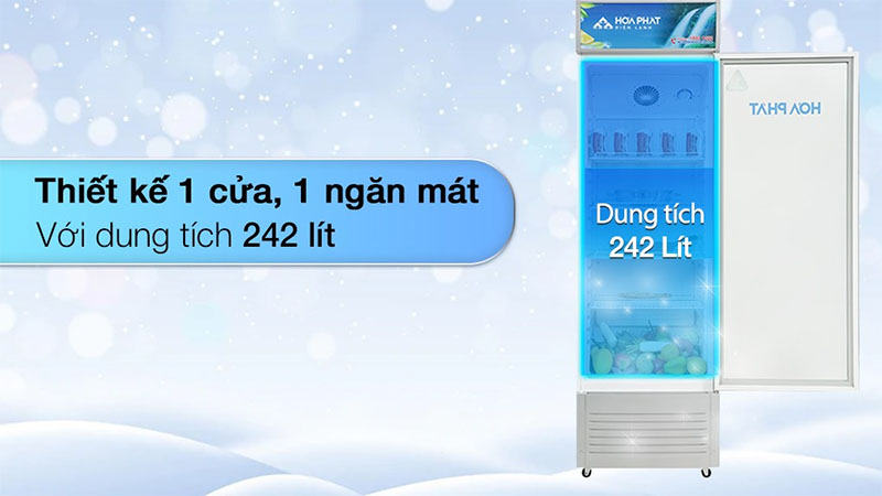 Tủ mát trưng bày Hòa Phát HSC-600F1R1 - Hàng chính hãng