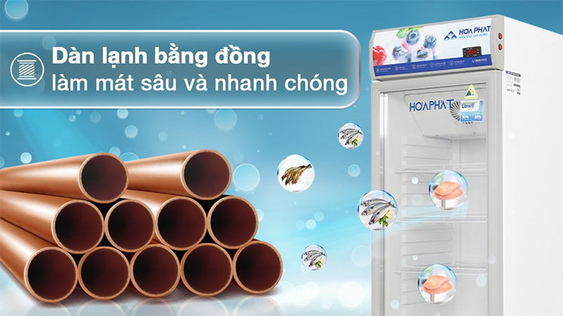 Chất liệu dàn lạnh của Tủ mát trưng bày Hoà Phát HSR-D6195
