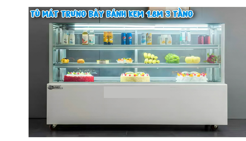 Tủ bánh kem 3 tầng 1m8 Snow Village GB-500-4L.Z - Hàng chính hãng