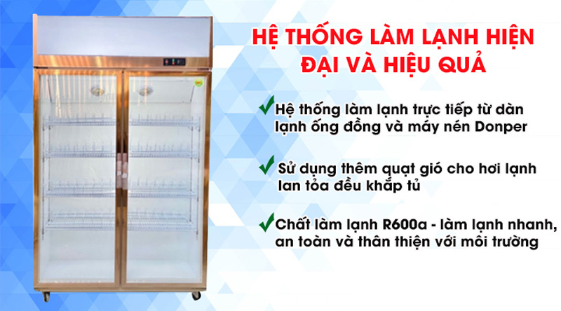 Tủ mát trưng bày cánh kính Snow Village LC-1200H - Hàng chính hãng
