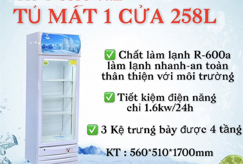 Tủ mát cánh kính 258 lít Snow Village LC-258 - Hàng chính hãng