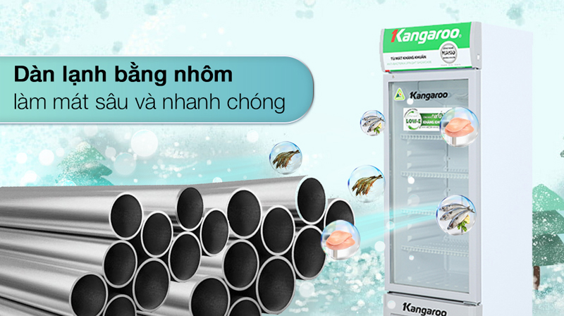 Dàn lạnh được làm bằng chất liệu nhôm bền bỉ, dẫn nhiệt tốt