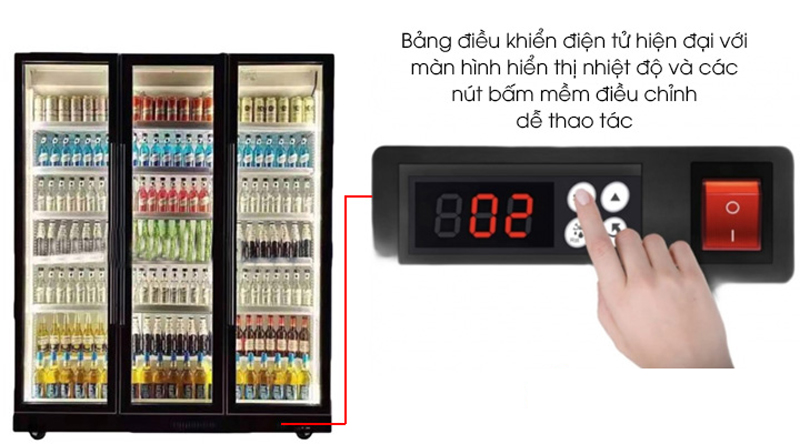 Bảng điều khiển điện tử dễ dàng quan sát và điều chỉnh nhiệt độ 