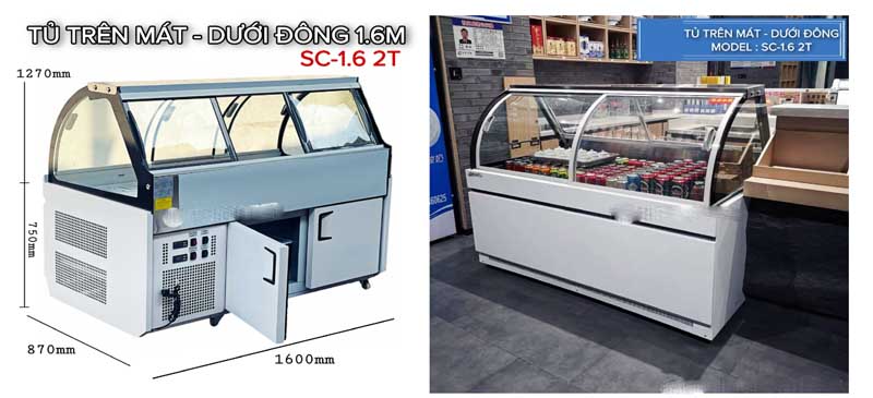 Tủ mát trưng bày thịt tươi Snow Village SC-1.62T - Hàng chính hãng