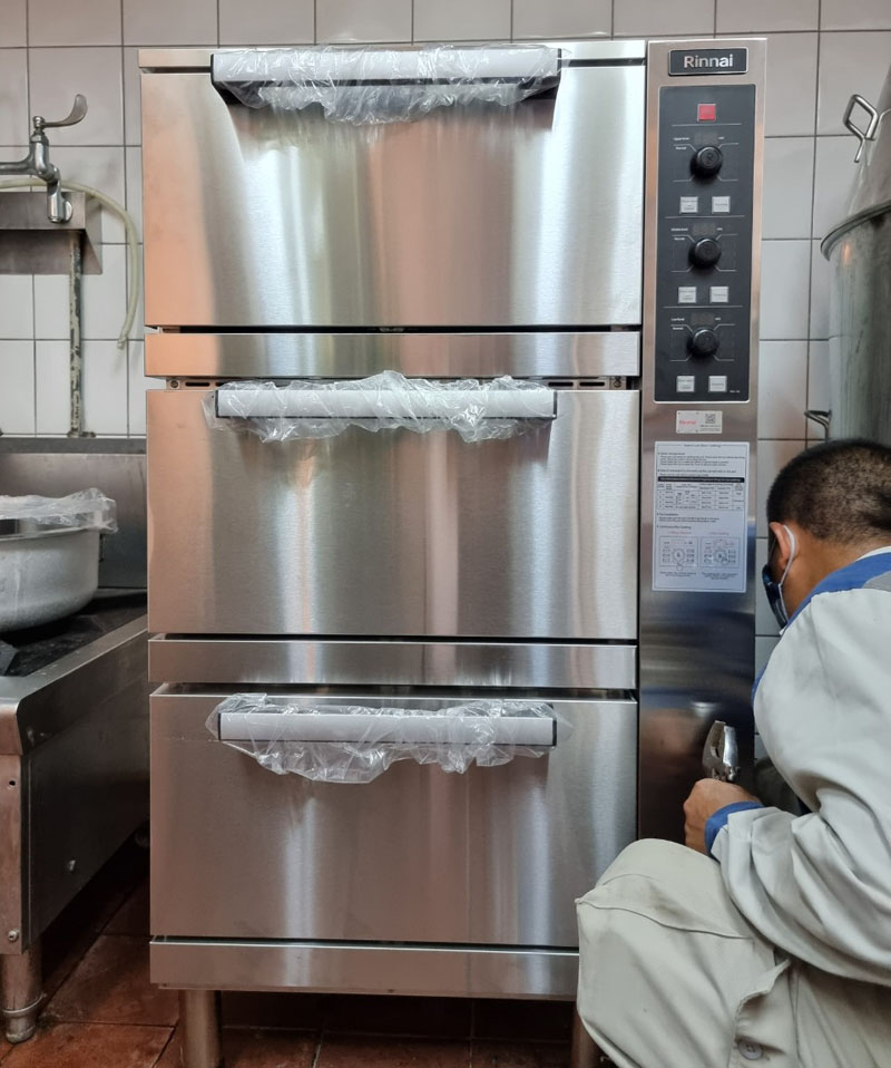 Tủ nấu cơm gas tự động 3 tầng Rinnai RRA-156 - Hàng chính hãng