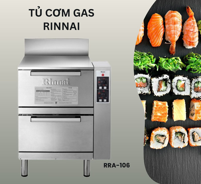 Tủ cơm gas tự động 2 tầng Rinnai RRA-106 - Hàng chính hãng