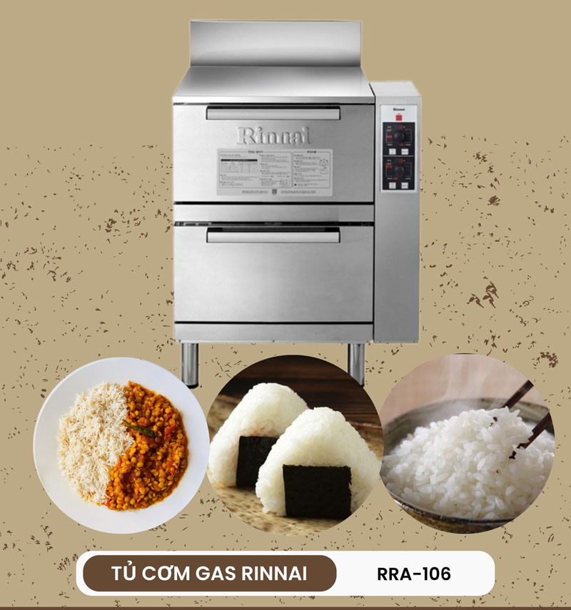 Tủ cơm gas tự động 2 tầng Rinnai RRA-106 - Hàng chính hãng