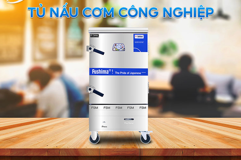 Tủ nấu cơm gas 12 khay Fushima YW-120, có công suất nấu 36kg đến 48kg gạo/ 1 lần,