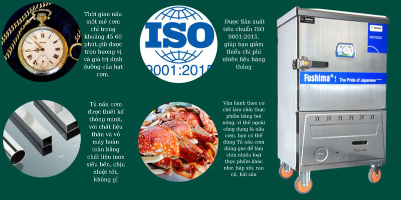 Tủ nấu cơm gas 6 khay Fushima YW-60 - Hàng chính hãng