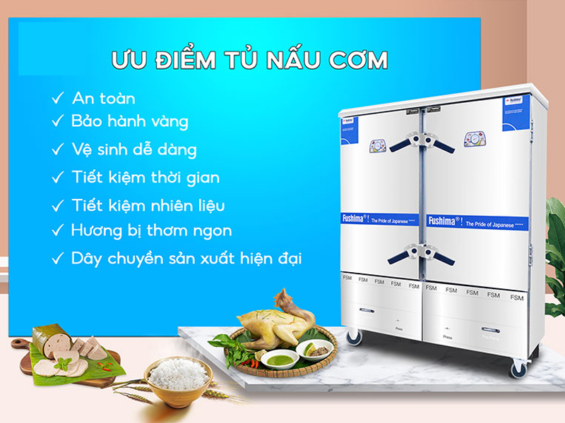 Tủ nấu cơm gas điện Fushima 24 khay YWD-240 - Hàng chính hãng