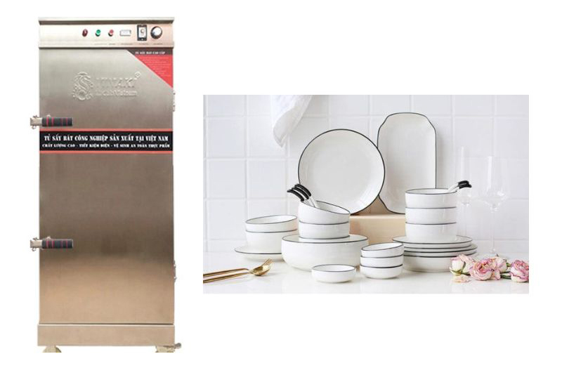 Tủ có dung tích lớn 600L có thể sấy được 100-300 bát đĩa cùng lúc