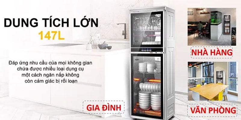 Tủ sấy chén bát diệt khuẩn Midea 200LG501 - Hàng chính hãng