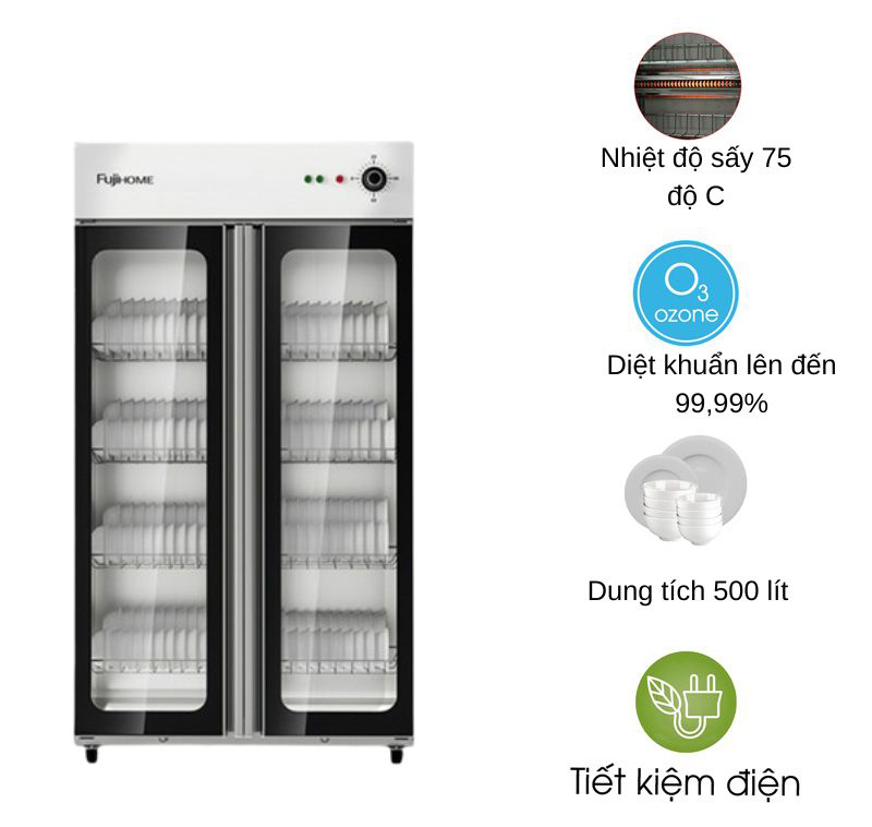 Tủ sấy chén bát tiệt trùng Fujihome DD500A - Hàng chính hãng