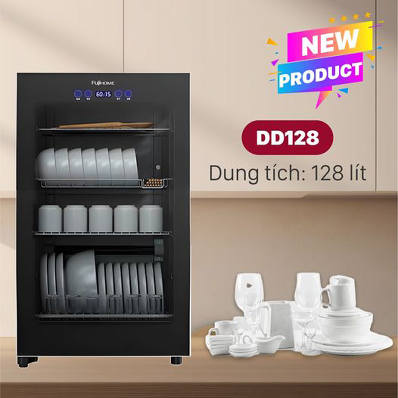 Tủ sấy chén bát tiệt trùng Fujihome DD128 - Hàng chính hãng