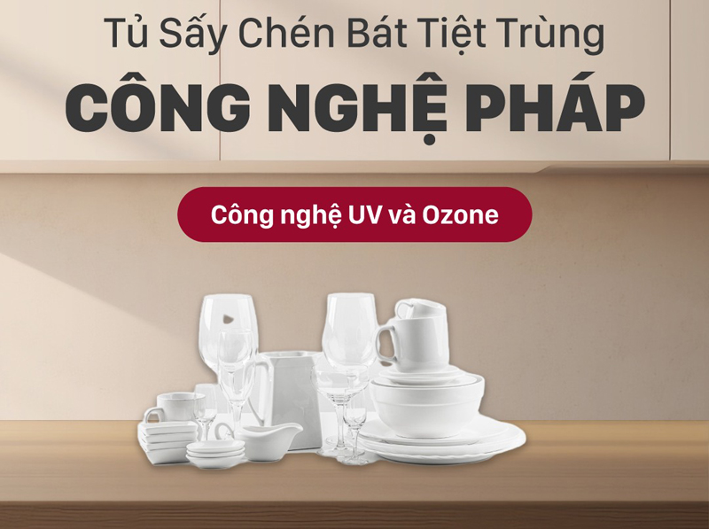 Tủ sấy chén bát tiệt trùng Fujihome DD128 - Hàng chính hãng