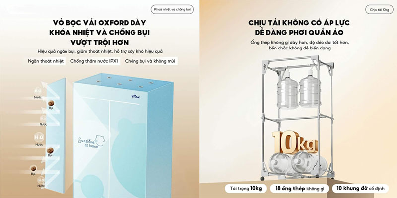 Tủ sấy quần áo Bear PCD-4H12G  - Hàng chính hãng