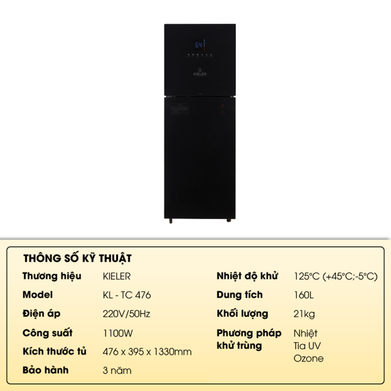 Tủ tiệt trùng chén bát Kieler KL-TC476 - Hàng chính hãng