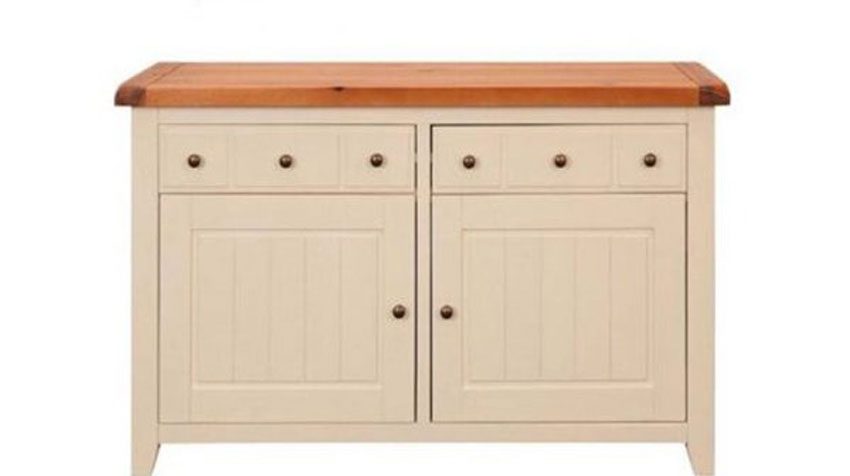 Tủ hộc trắng nóc màu tự nhiên gỗ tràm bông vàng hàng xuất đi Anh D1m35 x C82 x R42 - Hàng chính hãng