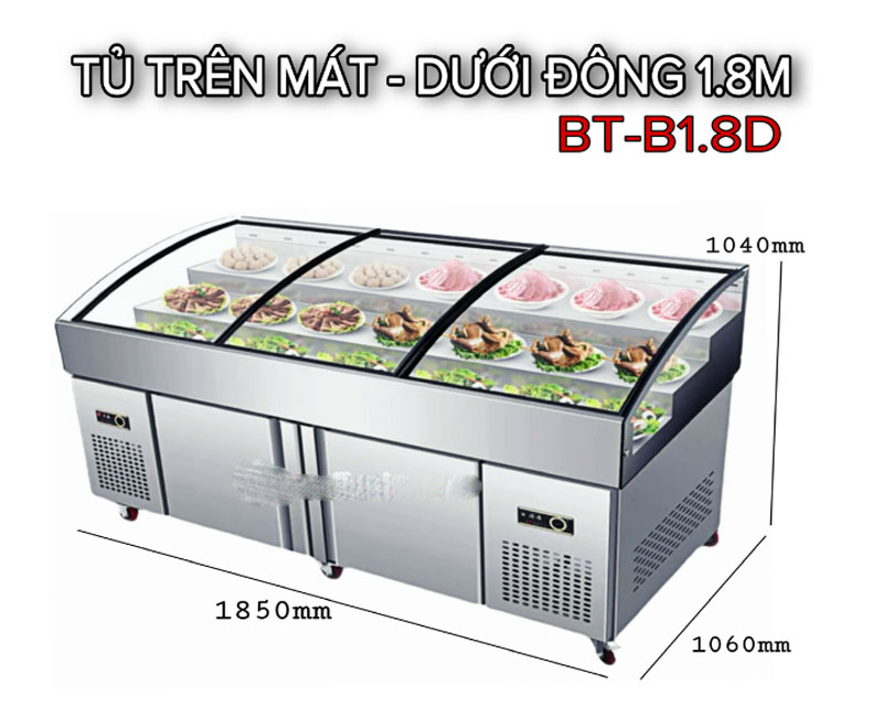Tủ trên mát dưới đông Snow Village BT-B1.8D - Hàng chính hãng