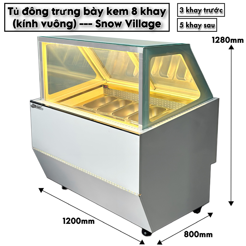 Tủ đông trưng bày kem tươi Snow Village BL-0.8V - Hàng chính hãng
