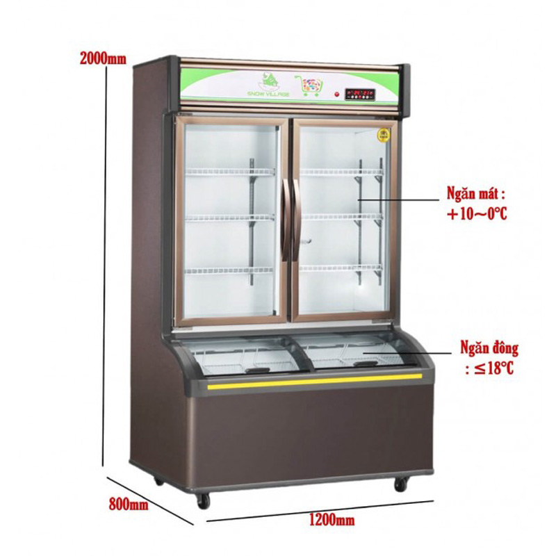 Tủ trưng bày trên mát dưới đông Snow Village LCD-1198 - Hàng chính hãng