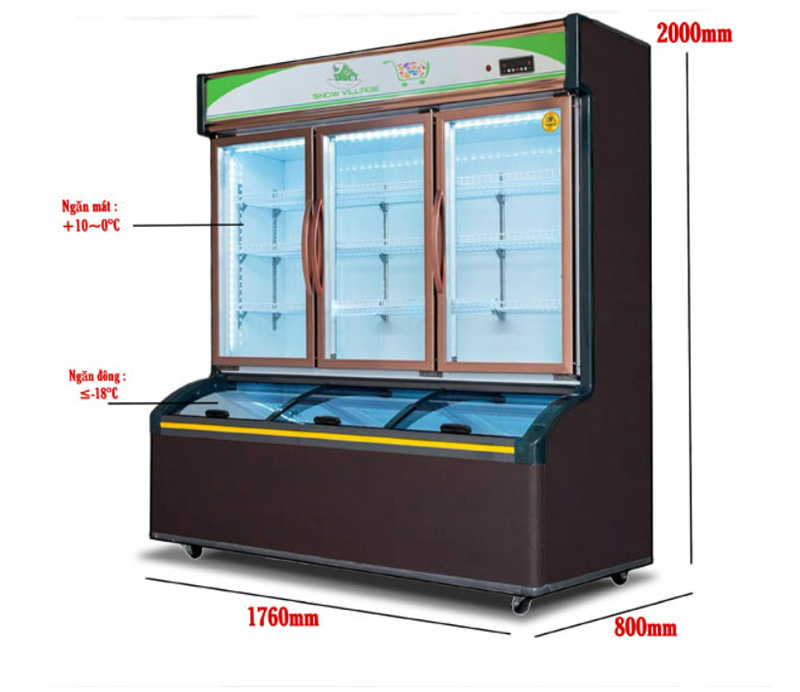 Tủ trưng bày trên mát dưới đông Snow Village LCD-1756 - Hàng chính hãng