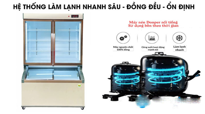 Tủ trưng bày trên mát dưới đông Snow Village LMD-1262QK - Hàng chính hãng