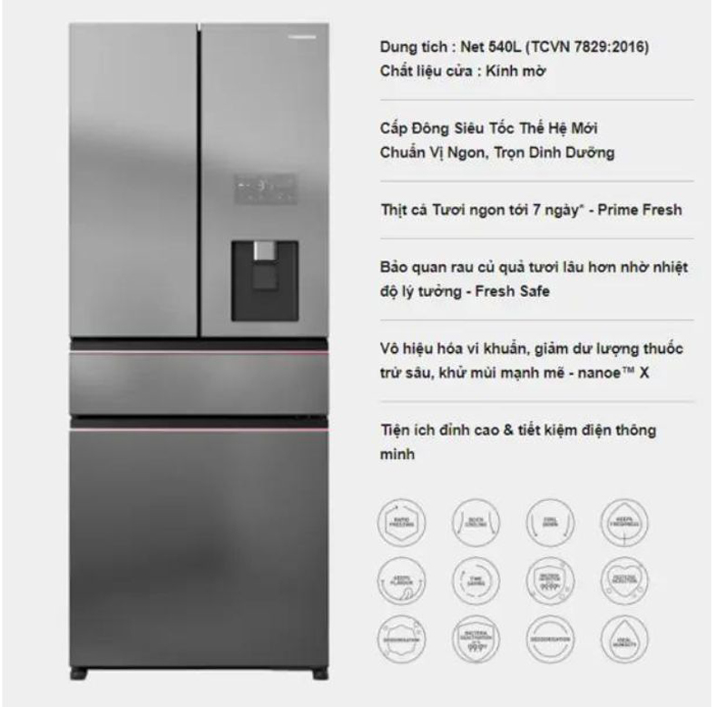 Tủ lạnh Panasonic Inverter NR-YW590YHHV (540L) - Hàng chính hãng