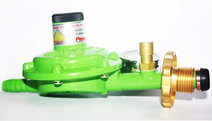 Van ngắt gas tự động Peace World PW-339 có đồng hồ đo áp suất - Hàng chính hãng