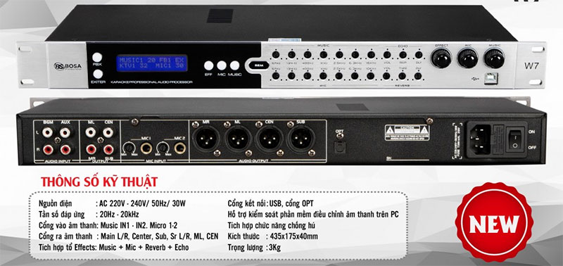 Vang số karaoke Bosa W7 - Hàng chính hãng