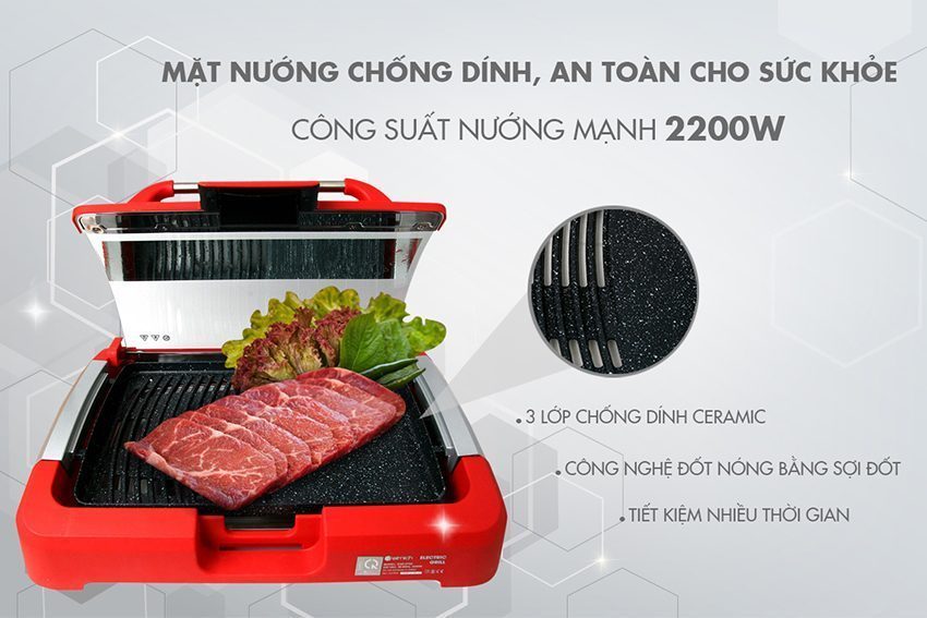 Thiết kế mặt bếp của vỉ nướng điện Elmich EGE-0704