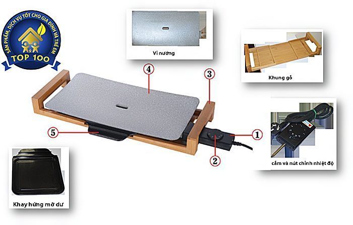 các bộ phận của vĩ nướng điện Osaka EG-06