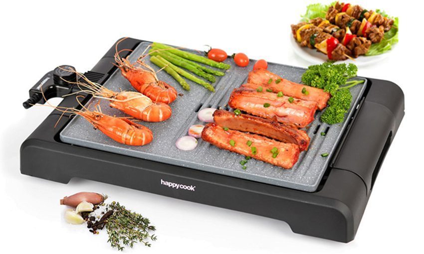 Vỉ nướng điện vân đá Happy Cook HGR-3813M - Hàng chính hãng
