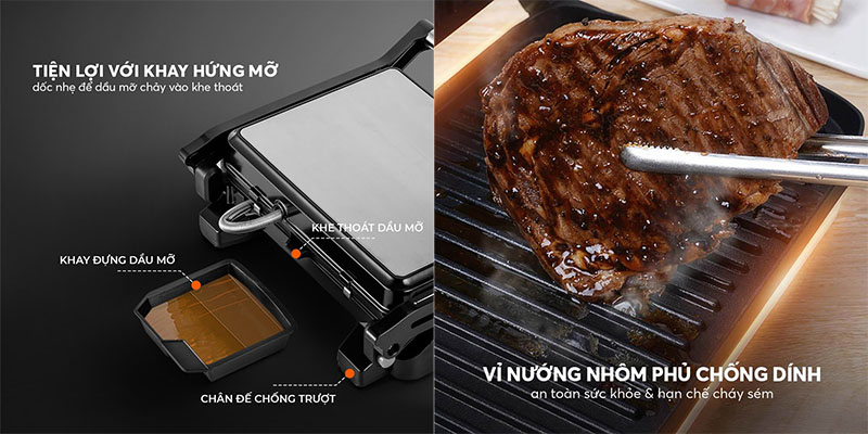 Vỉ nướng điện gấp gọn Elmich EGE-8579 - Hàng chính hãng