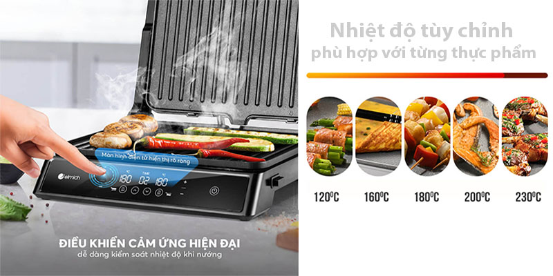 Vỉ nướng điện gấp gọn Elmich EGE-8579 - Hàng chính hãng