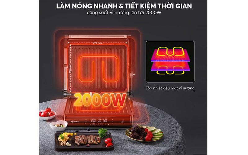 Vỉ nướng điện gấp gọn Elmich EGE-8579 - Hàng chính hãng