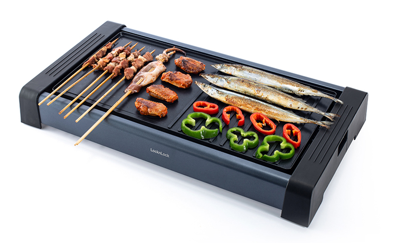 Vỉ nướng điện LocknLock EJG236BLK - Hàng chính hãng