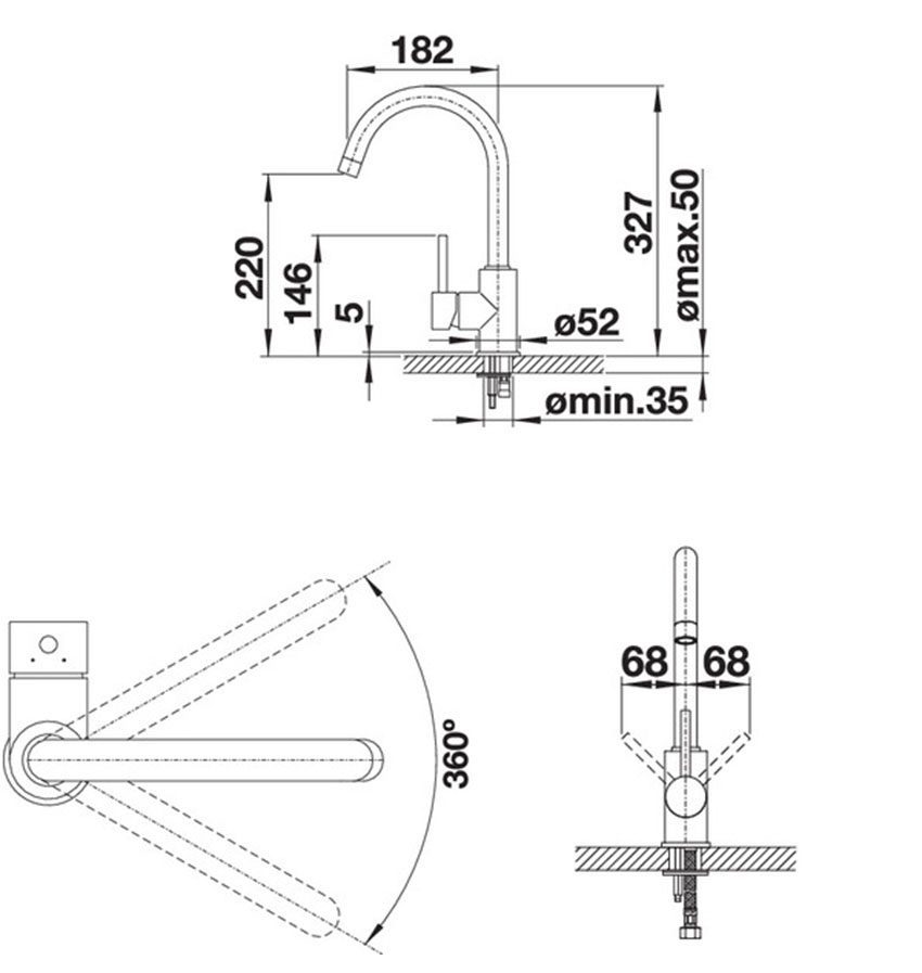Vòi rửa bát Hafele BLANCO MIDA 569.07.600 - Hàng chính hãng