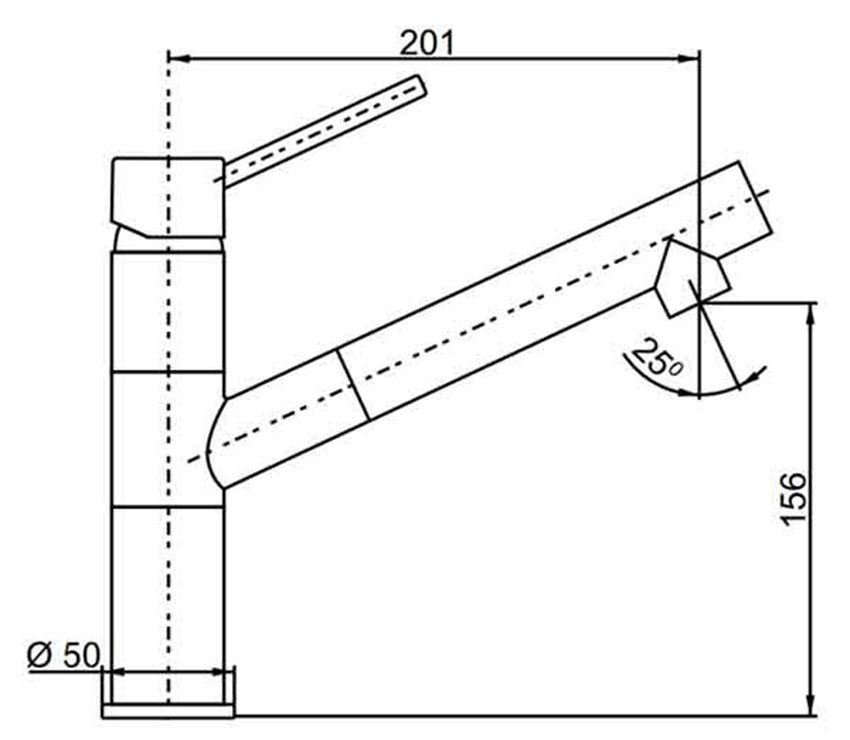 Kích thước của Vòi rửa bát Hafele Hadrian HT-C156 569.15.211