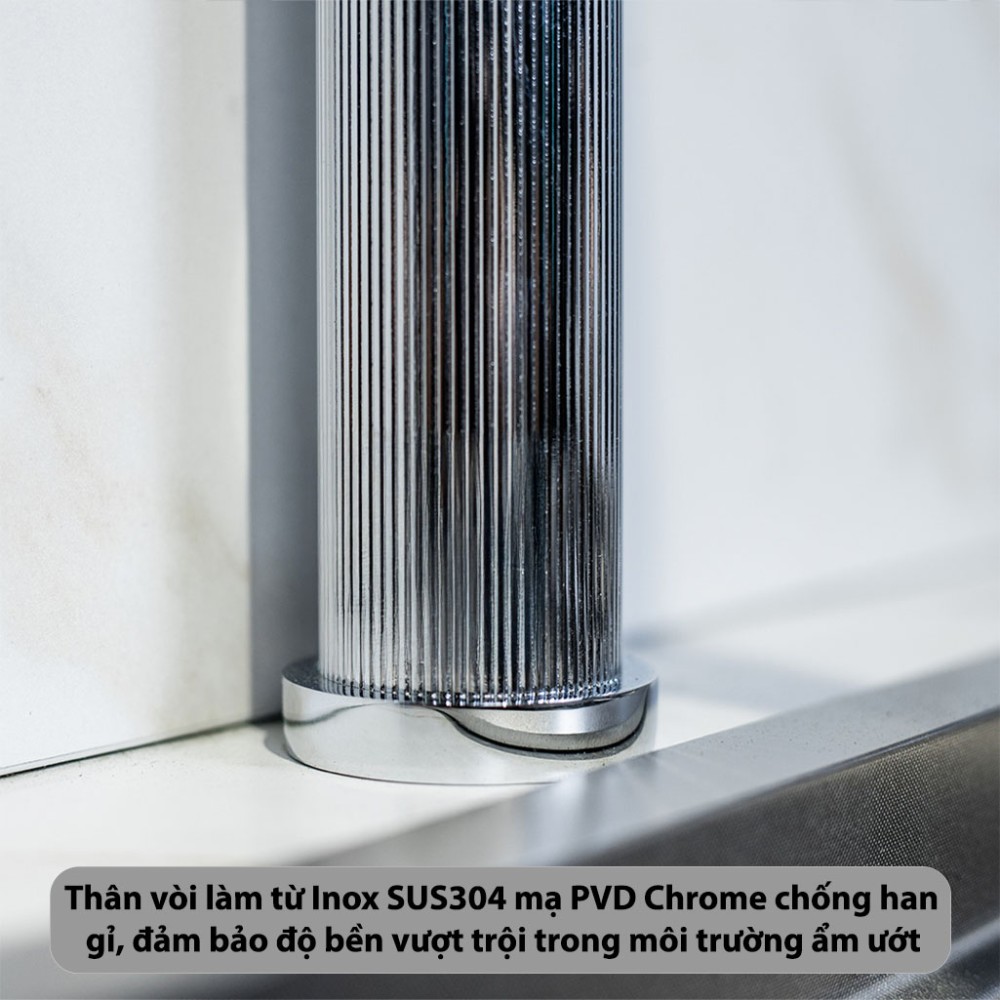 Vòi rửa bát dây rút nóng lạnh GrandX GXF01 Dual Spray - Hàng chính hãng